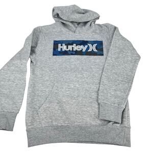 NEW Hurley Kids Medium 12 Gray Surfer Casual Pullover Hoodie Sweatshirt